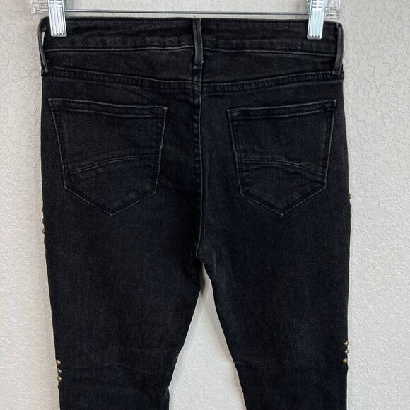 Driftwood Jackie Studded Jeans Black Size 25 Skinny Leg Frayed Casual - Picture 6 of 8